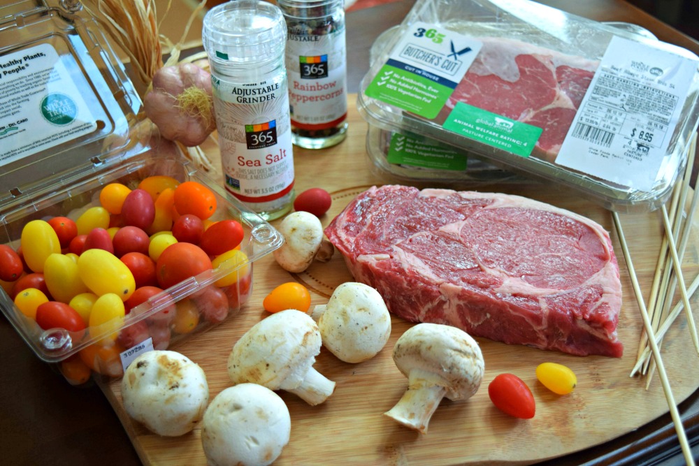 steak and vegetables from Whole Foods 365 Cedar Park for Father's Day party