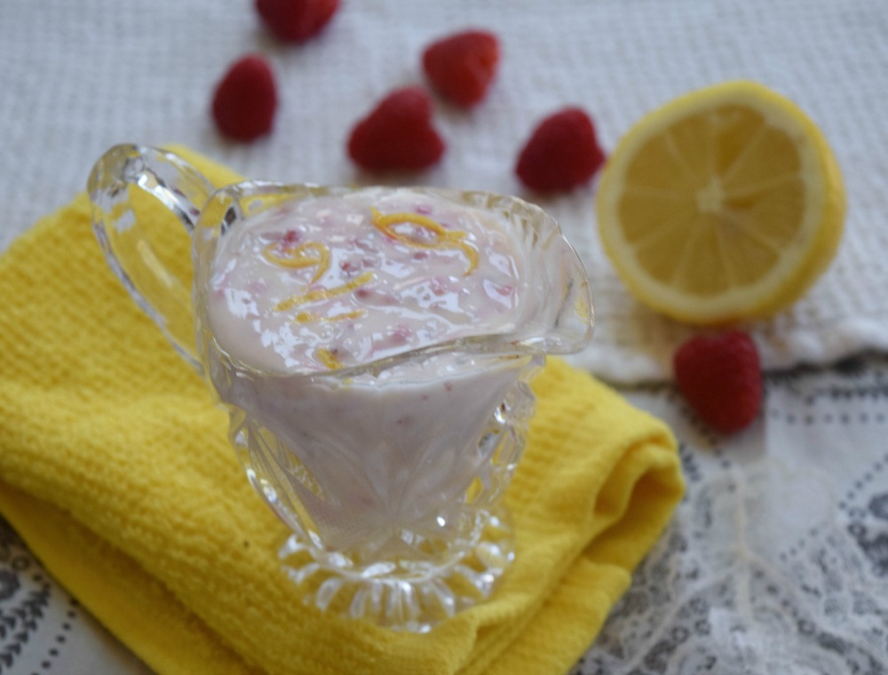 Creamy Raspberry Lemon Sauce with Oikos Greek Yogurt