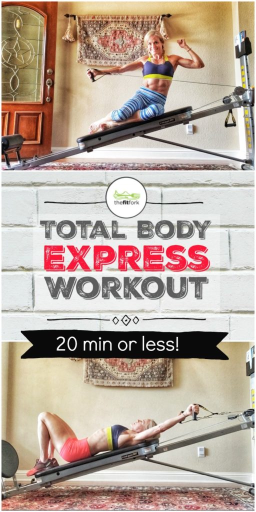 This Total Body Express Workout takes 20 minutes or less and exercises target most every muscle group for a quick, comprehensive workout. Used the Total Gym from www.totalgymdirect.com , a great piece of home gym equipment that can uses body weight and angle of incline to create adjustable resistance suitable for all ability types. #ad #totalgym
