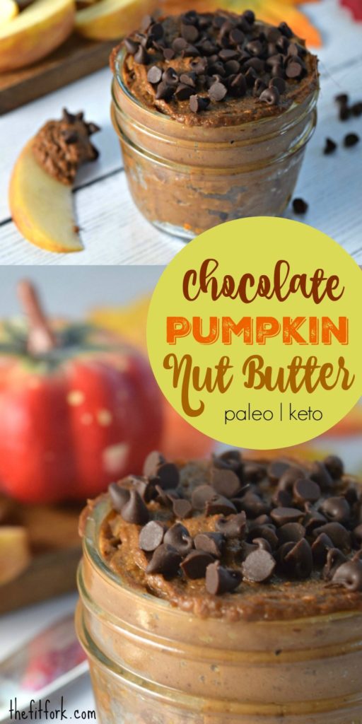 Chocolate Pumpkin Nut Butter is a simple and simply yummy seasonal snack that works for Paleo, Keto, Low Carb, and Gluten Free diets.