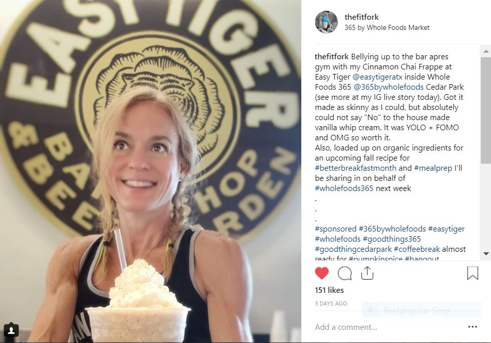 Instagram @thefitfork Easy Tiger Whole Foods Market 365