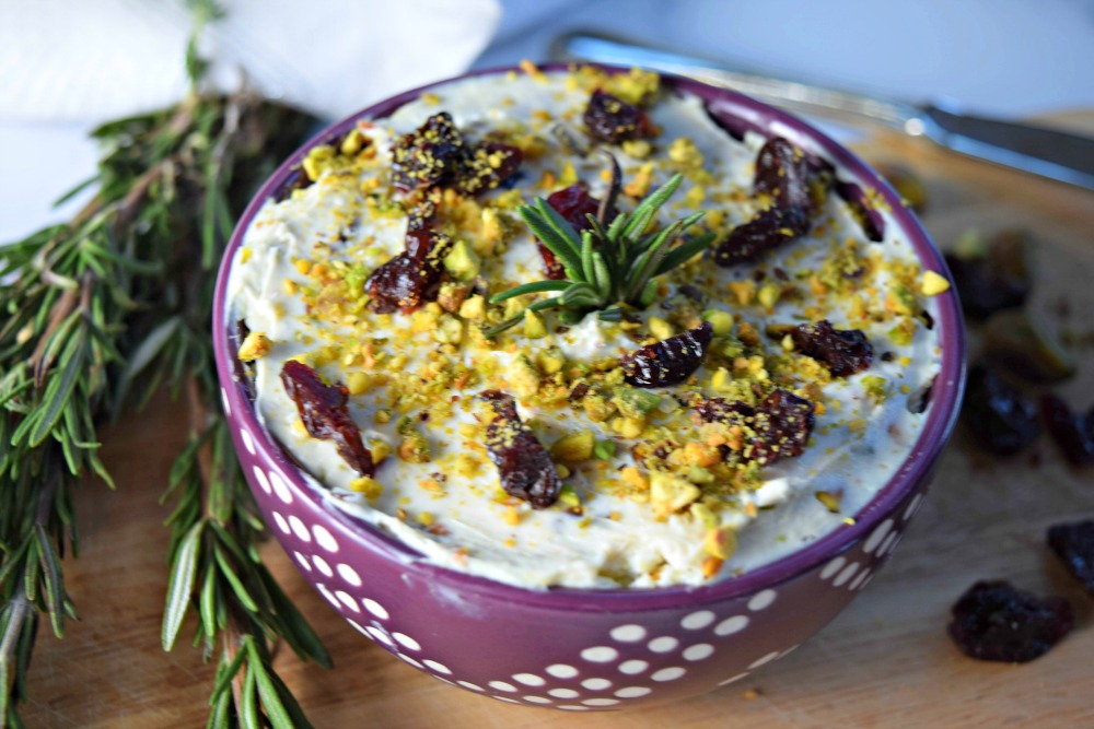 Blue Cheese Cherry Pistachio Spread - low carb and keto friendly