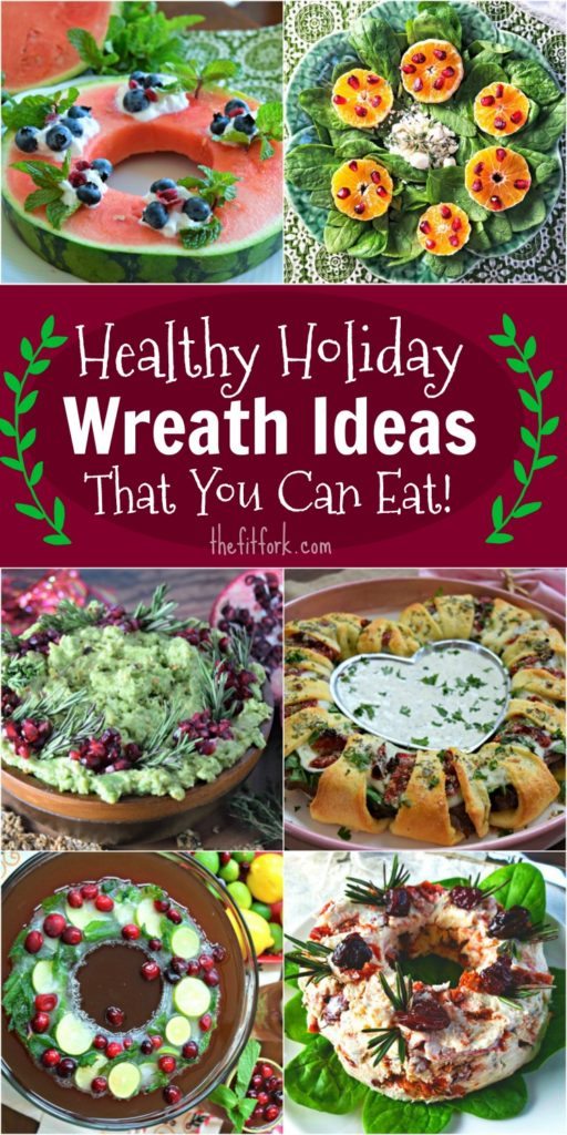 Healthy Edible Wreaths for Holiday Entertaining - get the party off to a tasteful start with these tasty appetizer, salad, and entree ideas that are shaped to resemble a Christmas wreath!