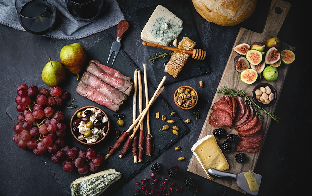 beef charcuterie cheeseboard - paleo, keto and low carb options