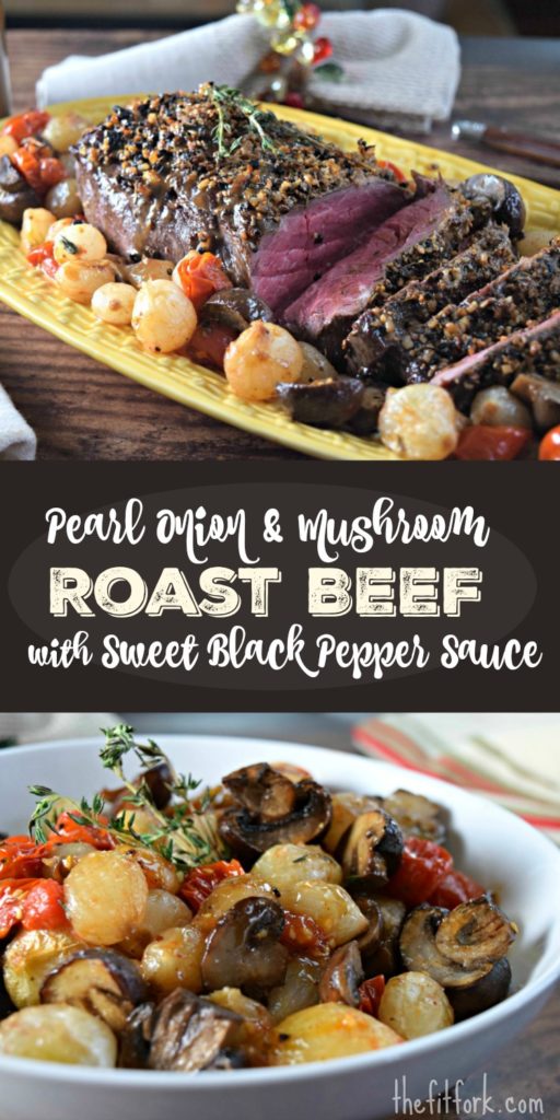 Pearl Onion & Mushroom Roast Beef with Sweet Black Pepper Sauce is a 30-minute holiday meal or even busy weeknight dinner that is paleo, keto and low carb freindly thanks to a clean, natural sugar substitute.