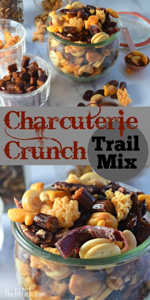 Charcuterie Crunch Beef Trail Mix is a fun and flavorful addition to your football game day snacks. Featuring bits of beef jerky, all cheese crisps, crunch crackers plus nuts and dried fruit -- it's salty-sweet-savory snack that the whole family will love. Plus, you get an extra boost of protein from the beef for the win!