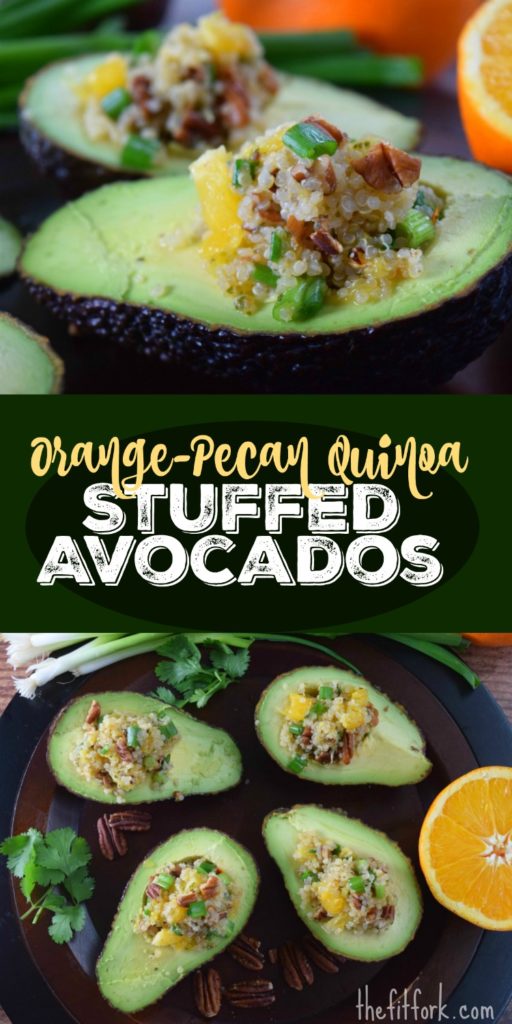 Orange Pecan Quinoa Stuffed Avocados - a light and healthy side or salad that makes winter so much more exciting! But an awesome addition to lunch or dinner any time of year!