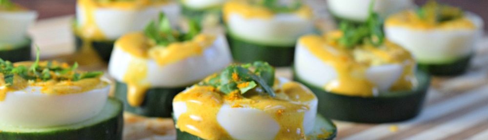 Turmeric Egg-Cucumber Bites - keto snack, low carb appetizer
