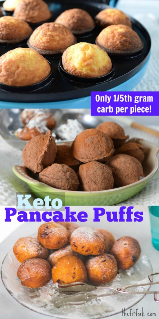 Keto Pancake Puffs - a quick breakfast or snack for low carb, paleo, and gluten-free diets. You can make them in a cake pop maker or mini muffin tins.