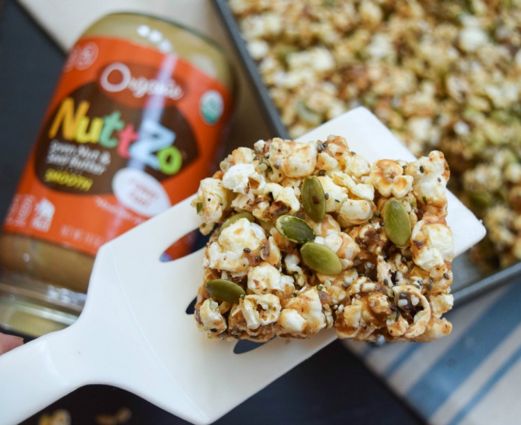 four seed peanut butter popcorn bars