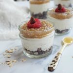 Peach Chia Almond Protein Cheesecakes are a lower-carb, protein-packed option for a quick breakfast or healthier dessert! Great for lower carb, gluten free diets. Easy to meal prep.