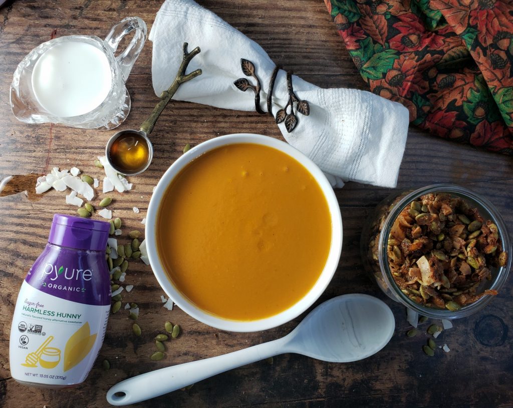 Butternut Squash Soup with Maple Pumpkin Seed Crumble -- using Pyure Harmless Hunny