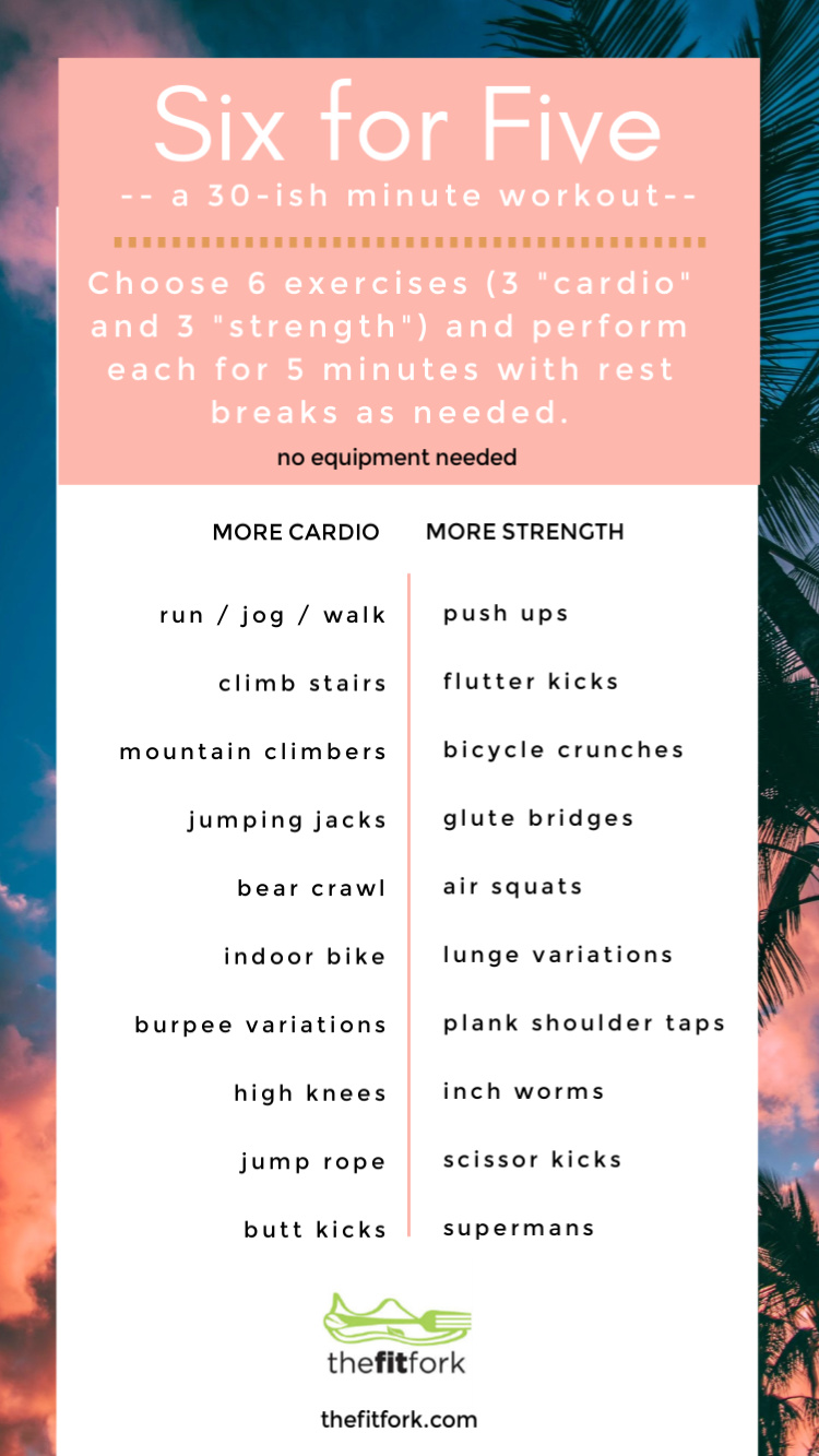 Six for Five 30 minute Body Weight Workout