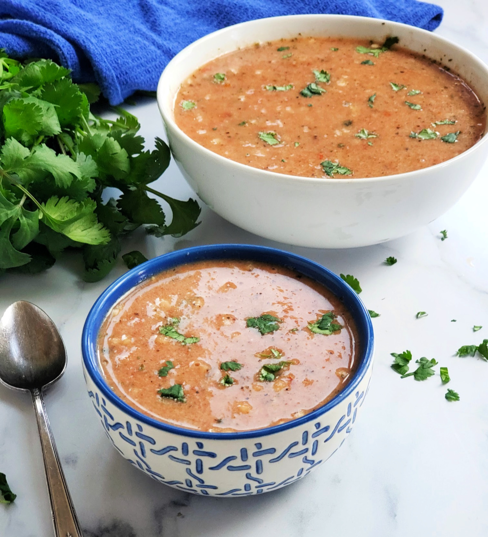 Creamy Tomato Cauliflower Soup - dairy free, vegan, paleo