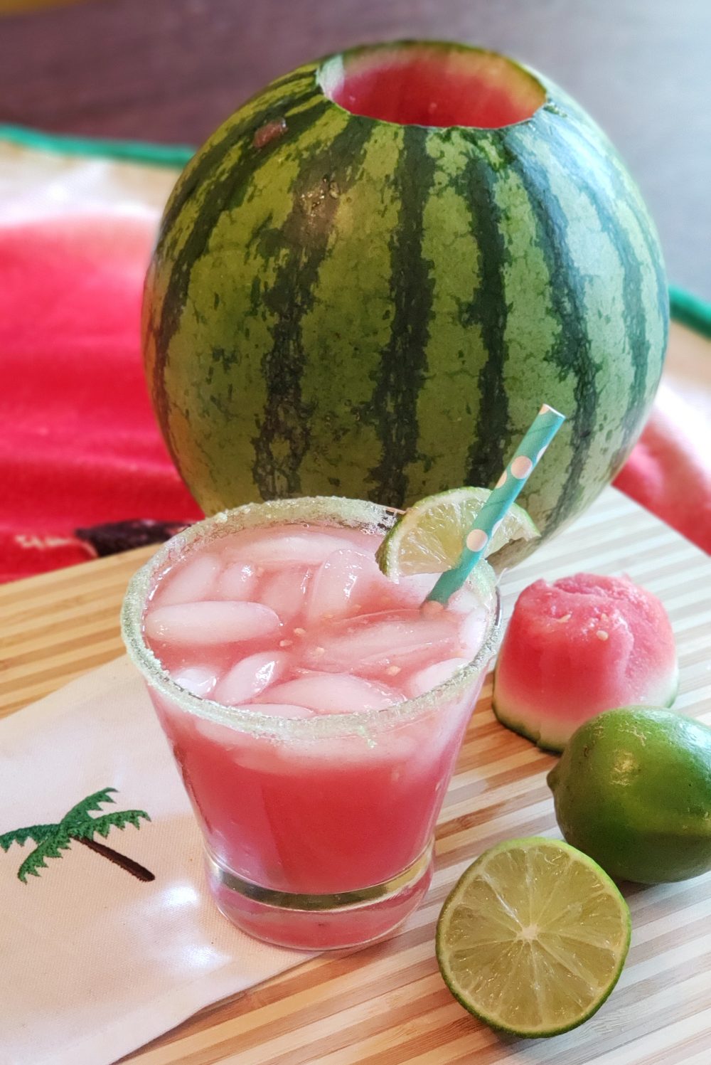 Watermelon Margarita in a Watermelon