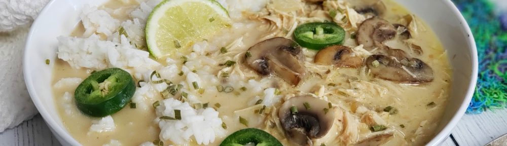 Chicken Coconut Lime Soup with rice