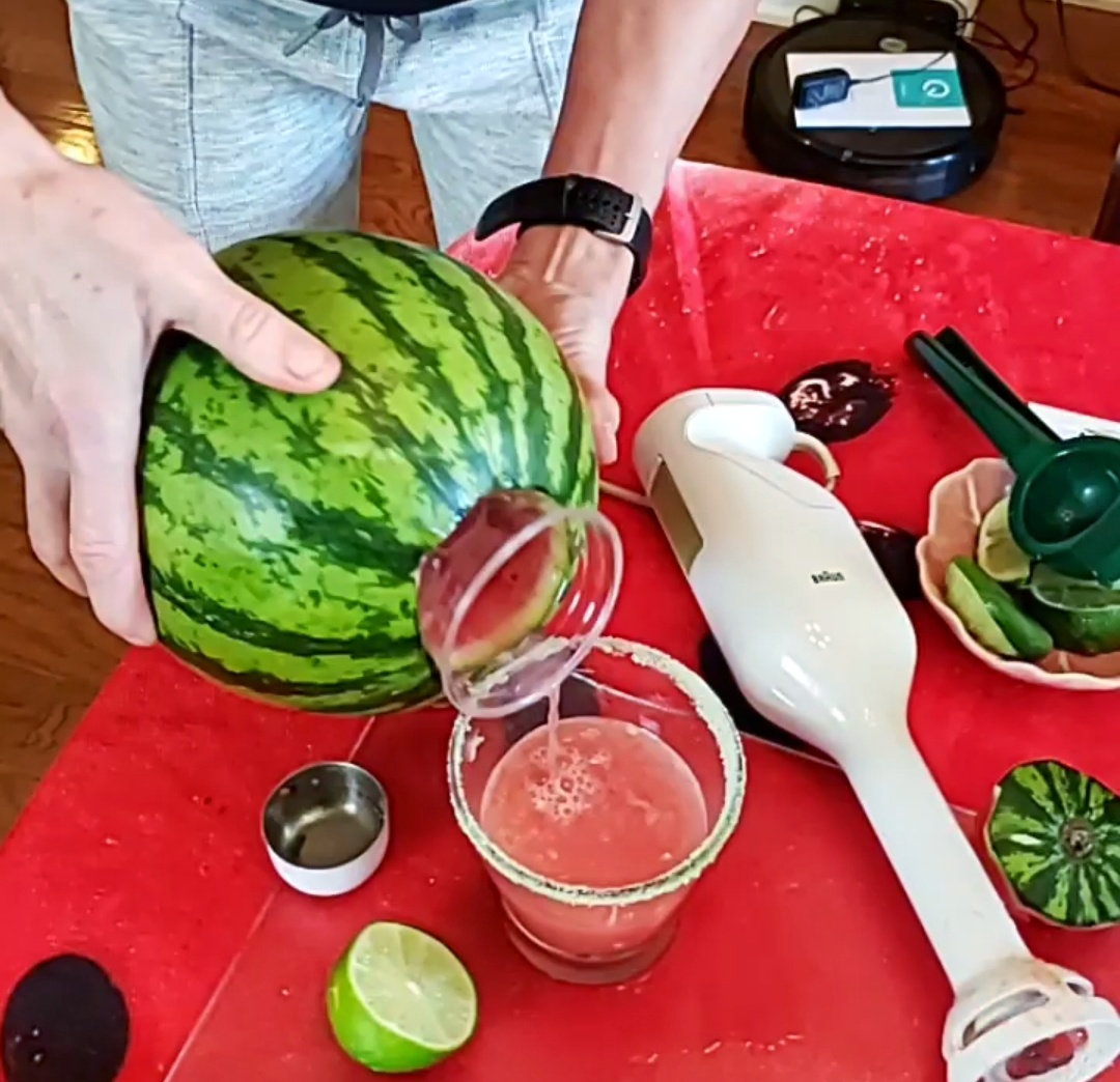 Pouring Watermelon Margarita