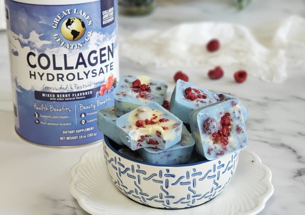 Berry White Chocolate Collagen Fat Bombs with Great Lakes Gelatin