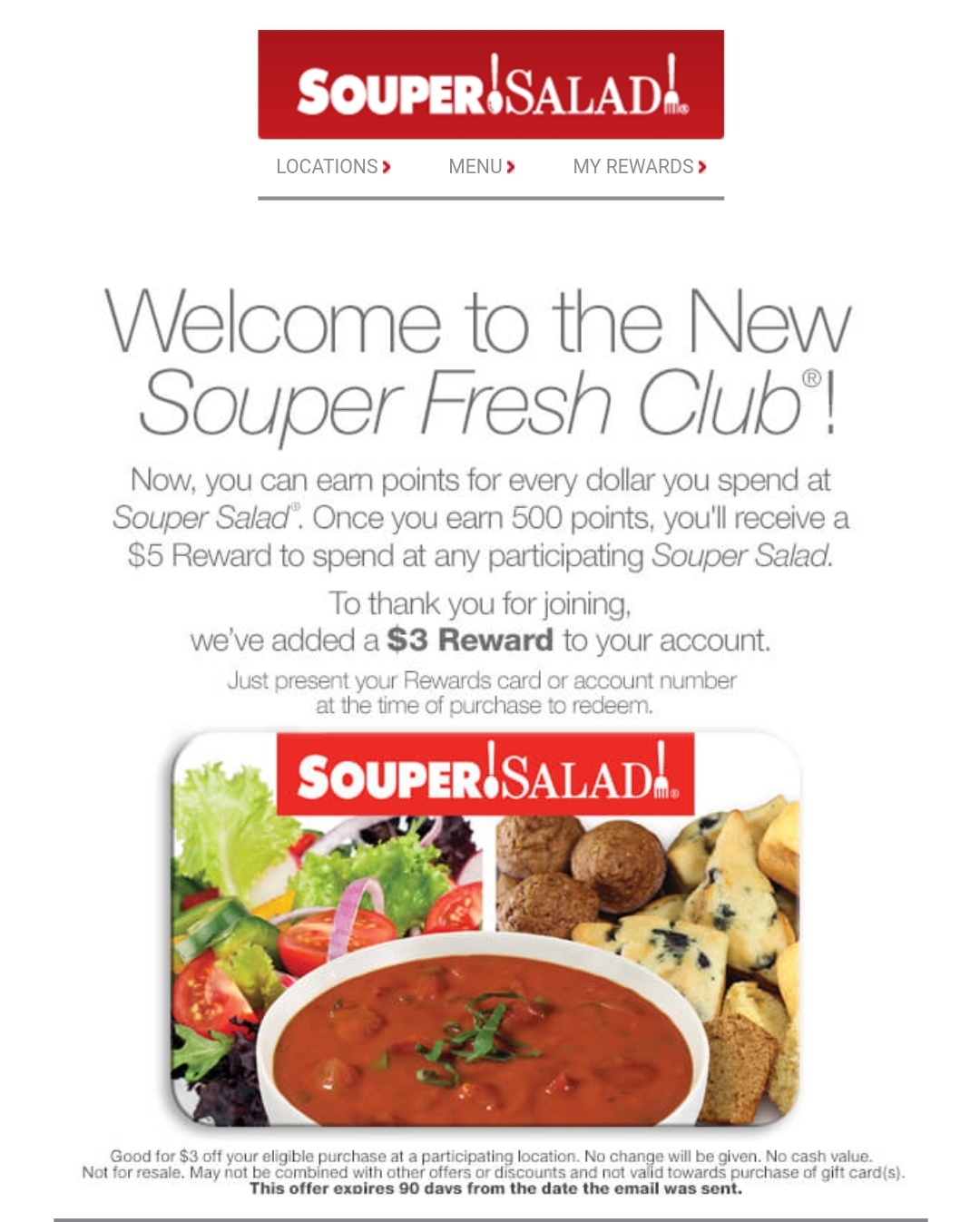 Souper Fresh Club at SOUPER Salads - earn rewards!