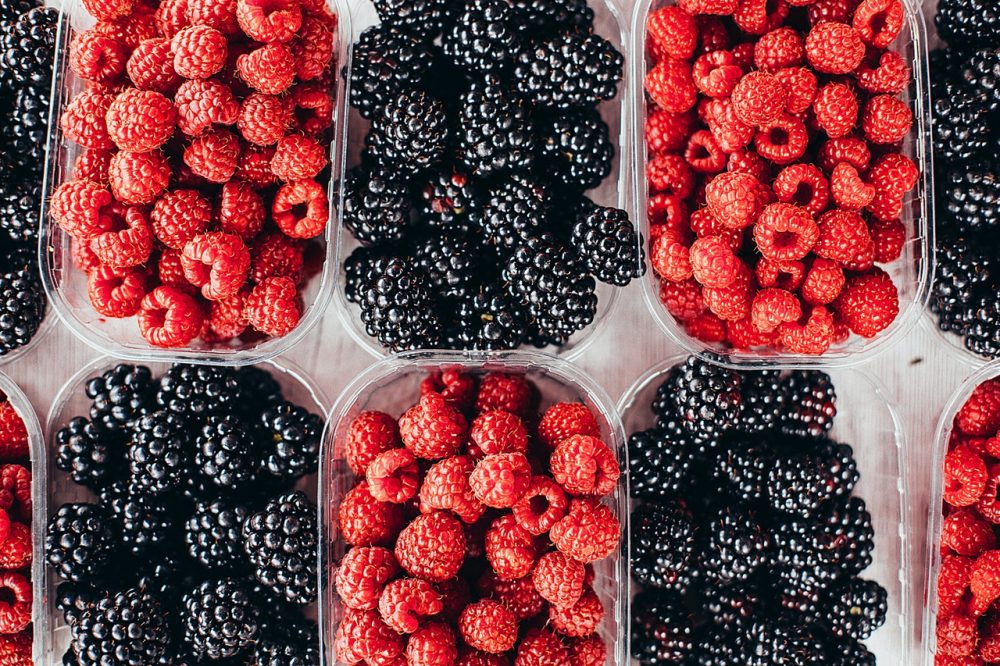 Blackberries and raspberries are a great source of fiber for low carb diets.