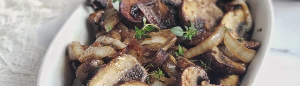 Balsamic Mushrooms and Onions are an easy 30 minute side dish that is paleo friendly and vegetarian.