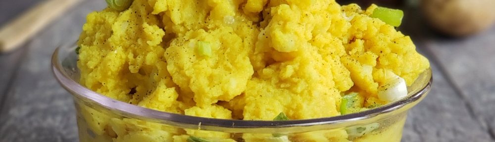 Vegan Turmeric Mashed Potatoes - dairy-free, gluten-free, plant-based, healthy complex carbs