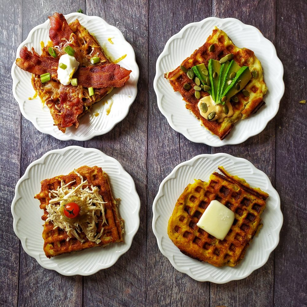 Leftover Mashed Potato Waffles with Topping Ideas