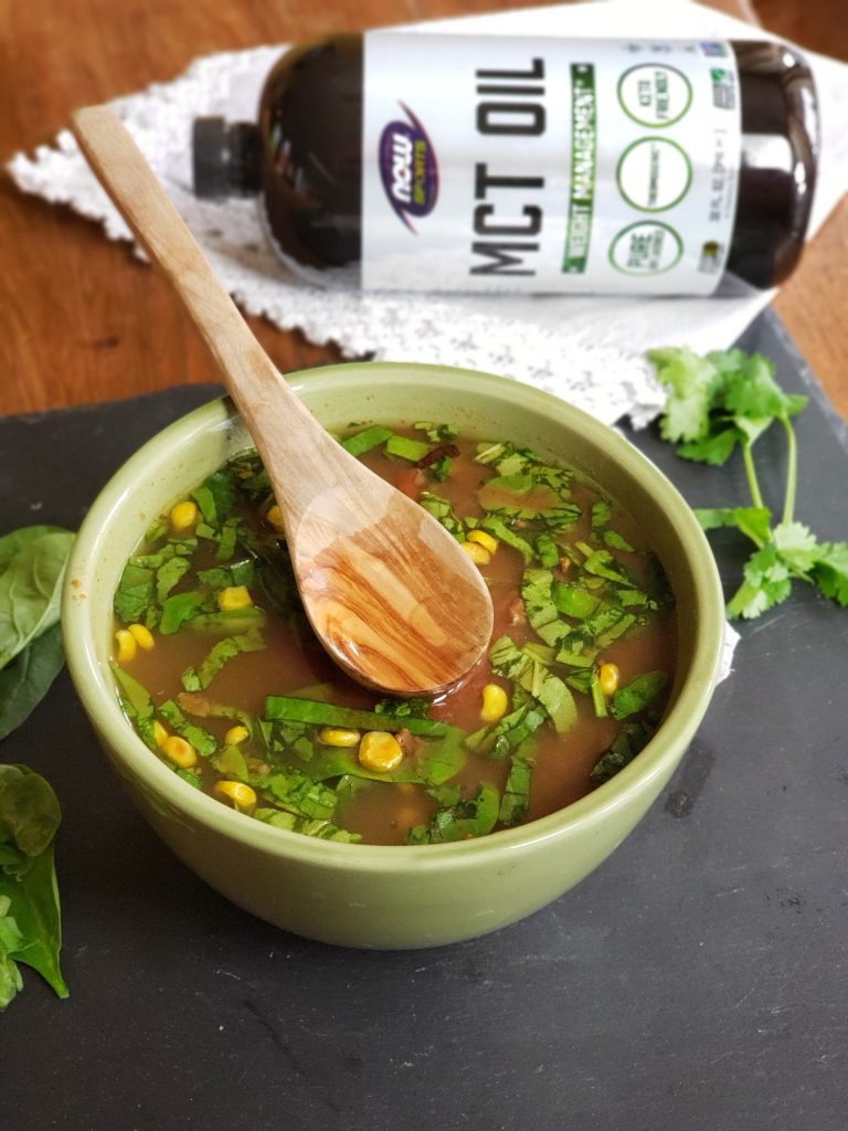 Canned soup upgrades -- try adding a healthy oil drizzle on top like olive oil, avocado or or even MCT oil.
