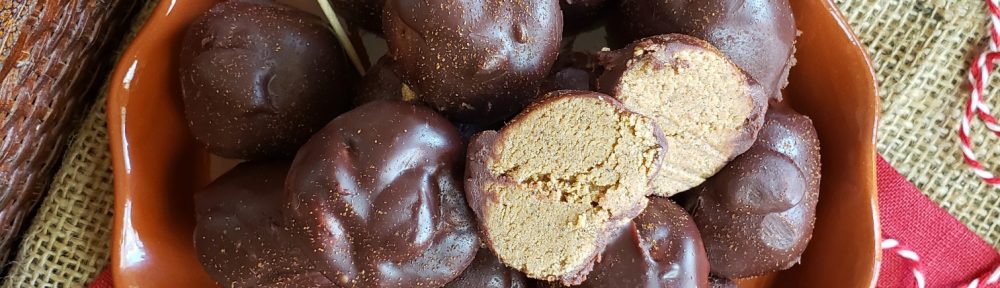 Low Carb Chocolate Gingerbread Protein Truffles - suitable for vegan, paleo, keto, and gluten free diets.