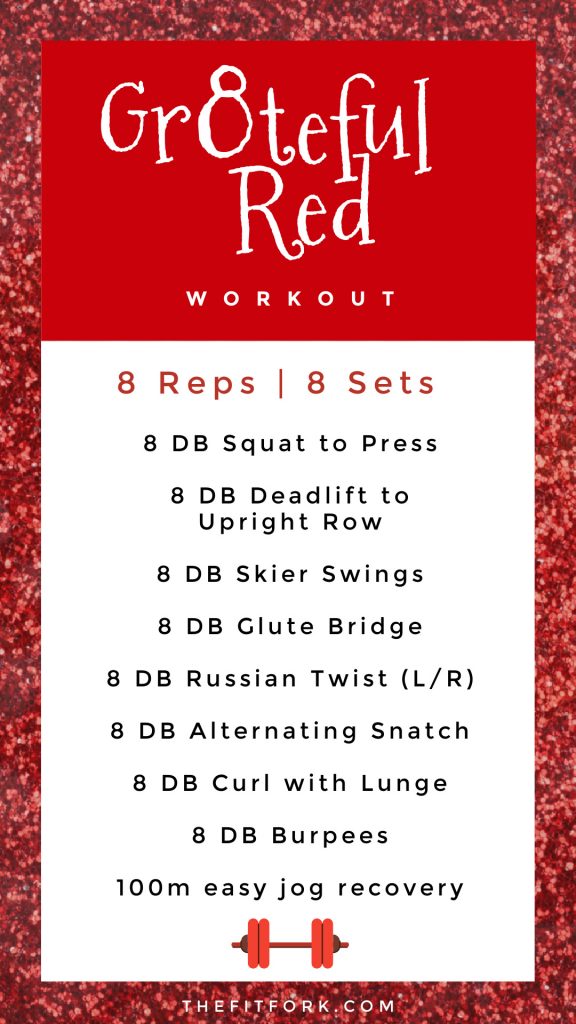 Get your heart rate into the red zone with this high-intensity dumb bell workout that features 8 sets of 8 exercises! For more workouts and exercise tips, visit thefitfork.com