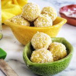 Low Carb Lemon Coconut Bites are no-bake, delicious and suitable for keto and gluten-free diets. Also uses collagen powder for added protein and wellness benefits! Save 10% at GreatLakesGelatin.com with discount code: THEFITFORK10OFF
