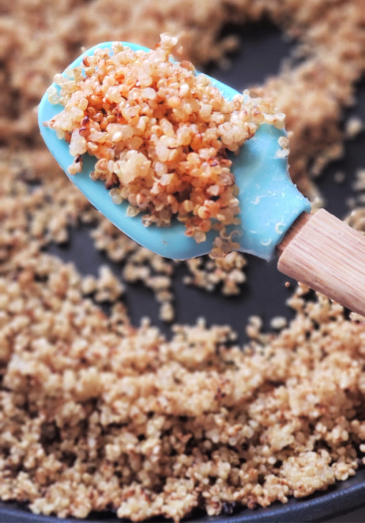 Popping quinoa gives it a wonderful aroma, crunchy yet chewy texture, and nutty flavor -- eat like popcorn, toss on everything from yogurt to salads, or use as an ingredient in recipes like energy balls or granola bars.