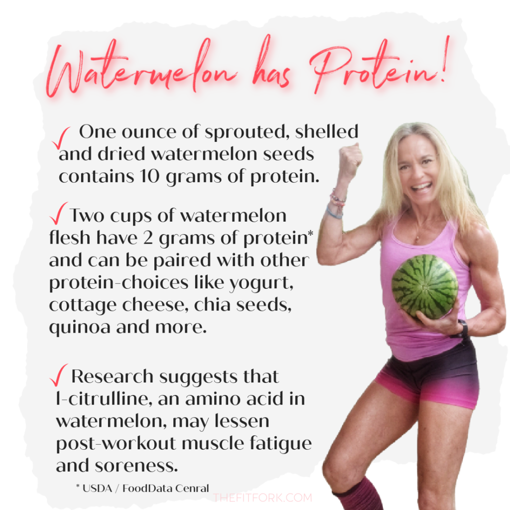 Watermelon Facts & Snacks for Your Active Lifestyle - watermelon has protein in both the seeds AND flesh!