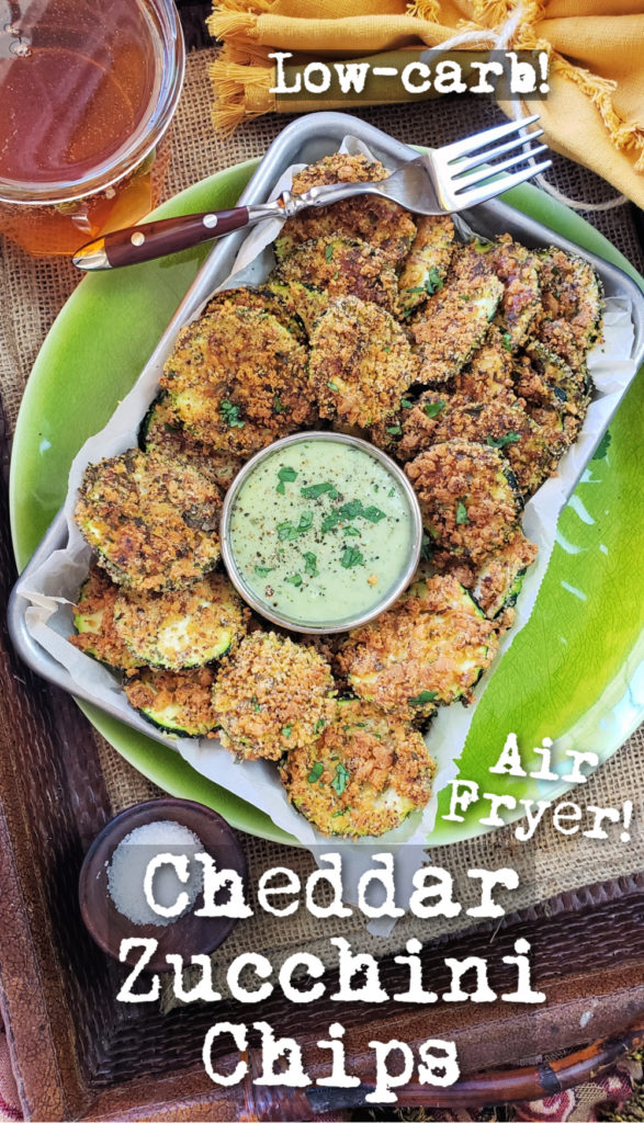 A low-carb, gluten-free and keto-friendly way to snack and get more vegetables in your day! These easy air fryer zucchini chips use just a few simple ingredients and are done in minutes – perfect for game day entertaining or a delicious side dish and alternative to fries. For more low carb recipes and heal inspo to fuel an active lifestyle visit thefitfork.com
