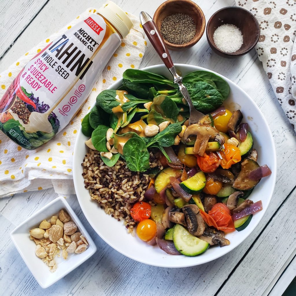 Mighty Sesame Organic Tahini is a delicious seed based product ready to drizzle on salads, sandwiches and more thanks to the awesome squirt bottle.