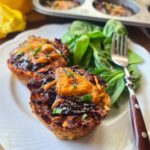 Not your grandma's meatloaf but just as delicious make with lentils and oats! The spicy BBQ sauce gives this satisfying vegetarian meal some zing! So delicious, easy and suitable for meal prep. 398 calories and 21g per serving of two.