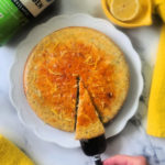 A light, bright, yummy snack cake featuring collagen protein. Only 142 cal per slice and 10g protein. This Lemon Chia Seed Protein Cake a treat for a healthy dessert, post workout snack or even breakfast.