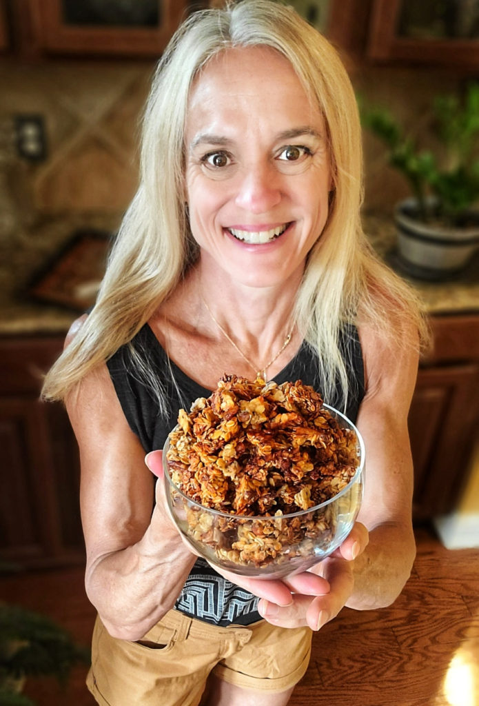 Jennifer Fisher, thefitfork.com -- banana bread protein granola, an easy homemade snack or breakfast with 13g protein.