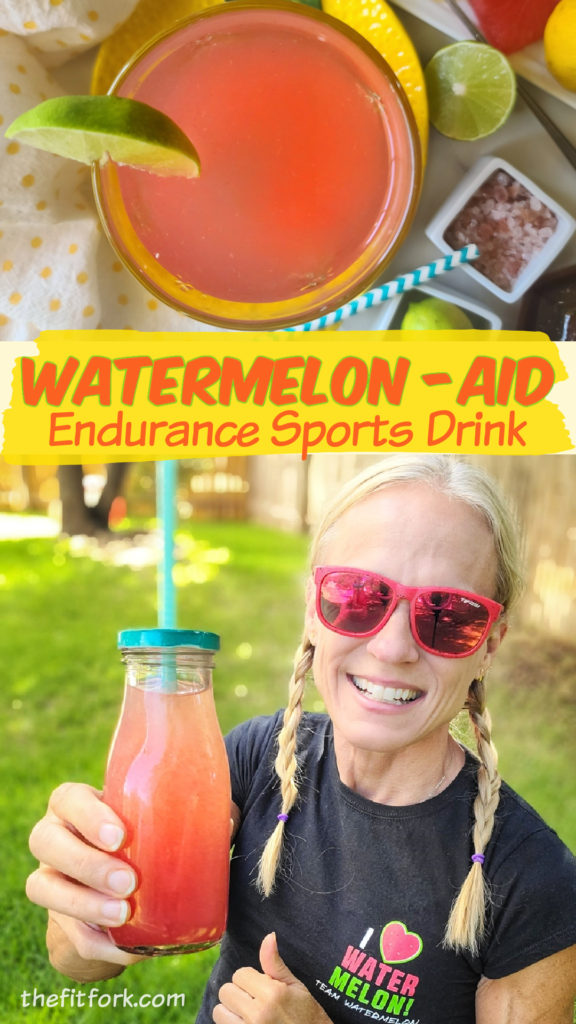 Make Watermelon-AID, a homemade sports drink featuring watermelon juice that Watermelon-AID is a homemade watermelon sports drink that will help keep you hydrated, cramp-free and provide energy for endurance events. Easy, effective and economical.