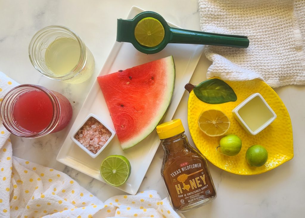 INGREDIENTS FOR HOMEMADE WATERMELON SPORTS DRINK