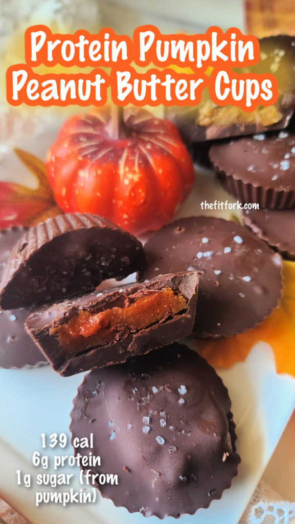 These easy protein pumpkin peanut butter cups are the perfect nearly sugar-free swap for Reese’s Cups, one of America’s favorite candies. Rich chocolate envelops a creamy center filled with protein and seasonal flavors. No bake, no guilt and a favorite homemade swap for Halloween candy.