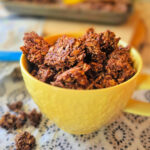 mocha protein granola, high protein granola recipe, healthy mocha breakfast, espresso granola, popped amaranth granola, mocha breakfast ideas, high protein snack granola, coffee flavored granola, caffeinated breakfast recipes, coffee lovers breakfast