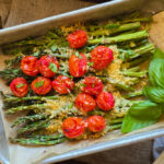 Quick, cheesy, and healthy — this air fryer asparagus and tomato side dish with parmesan is ready in just 10 minutes. Perfect healthy vegetable recipe for busy nights or elegant dinners alike.