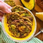 Turn overripe avocados into crispy Parmesan avocado crisps with just a handful of ingredients. This easy, low-carb snack is perfect for lunchboxes, hikes, gym bags, and healthy snacking.