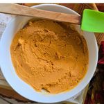 Homemade high-protein pumpkin spice peanut butter ready to spread or dip